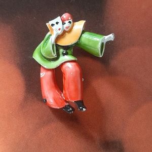 Vintage • '70s metal enamel Pierrot pin brooch